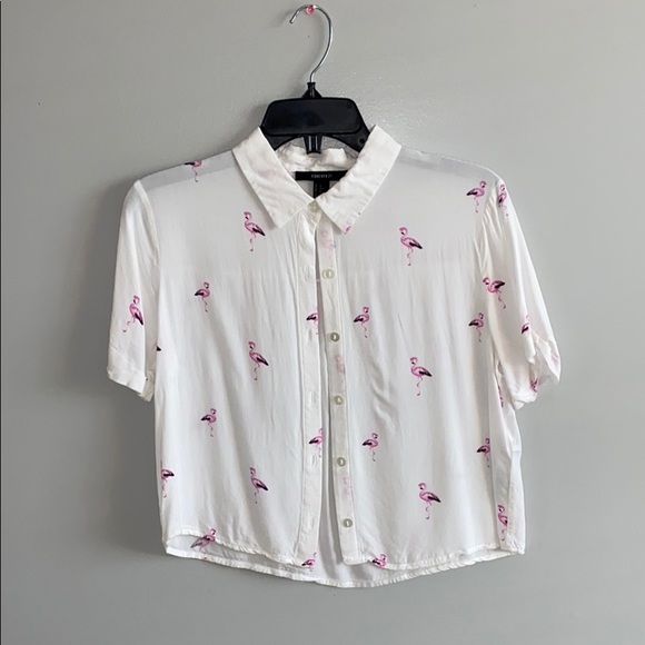 Forever 21 Flamingo Crop - Picture 1 of 3